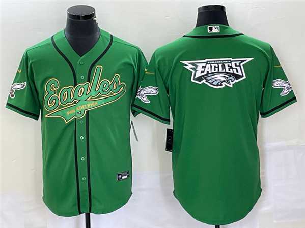 Men's Philadelphia Eagles Green Team Big Logo Cool Base Stitched Baseball Jersey,We sell and wholesale Men's Philadelphia Eagles Green Team Big Logo Cool Base Stitched Baseball Jersey on line form chian!